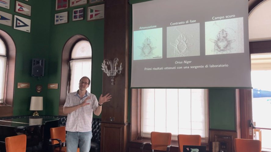 Prof. Thibault giving an outreach talk about X-ray science and climate change in an invited talk organised by Marevivo